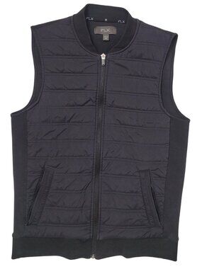 Black FLX Quilted Zip Vest size small